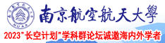 捅小穴视频南京航空航天大学2023“长空计划”学科群论坛诚邀海内外学者